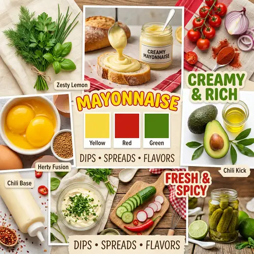 Yellow, Red, and Green Mayonnaise Moodboard