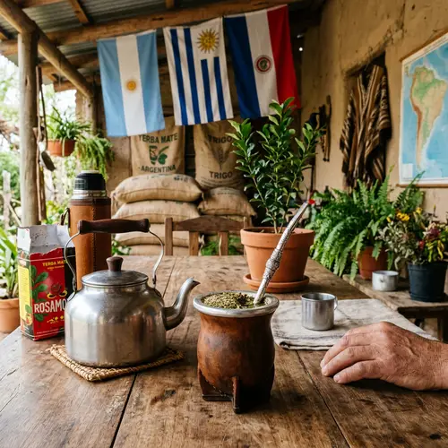 Traditional Yerba Mate Drinking Setting | Authentic South American Experience