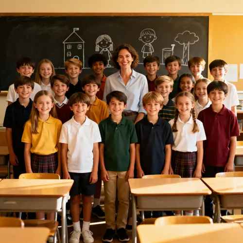 Classroom Fun: 24 Students with Their Teacher