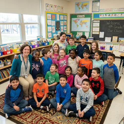 Classroom Fun: 24 Students with Their Teacher