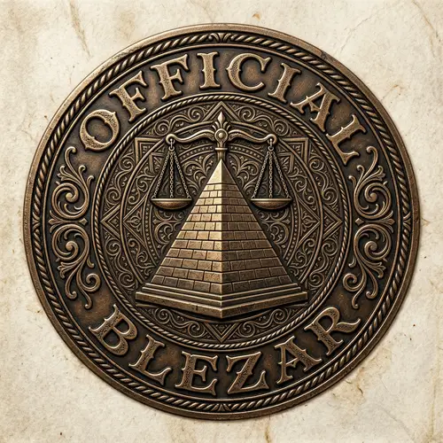 Official Blezar Seal of Authority | Elegant Pyramid & Balanced Scales