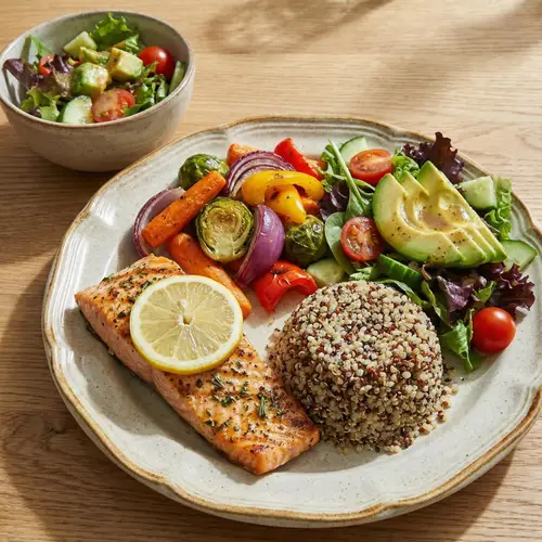 Delicious Grilled Salmon with Quinoa and Roasted Vegetables