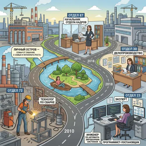 Visual Metaphor of a Woman's Career Journey