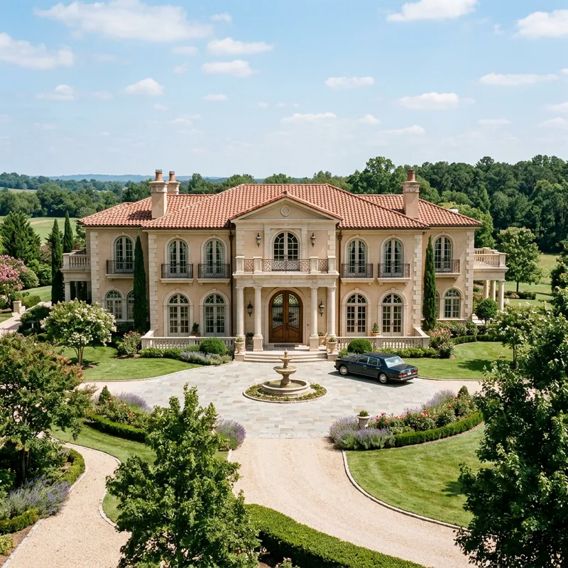Elegant Medium-Sized Mansion Design with Balconies Elegant Medium-Sized Mansion Design with Balconies