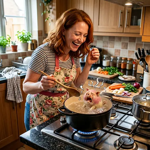 Humorous Cooking Scene: Lois Griffin Cooking Peppa Pig