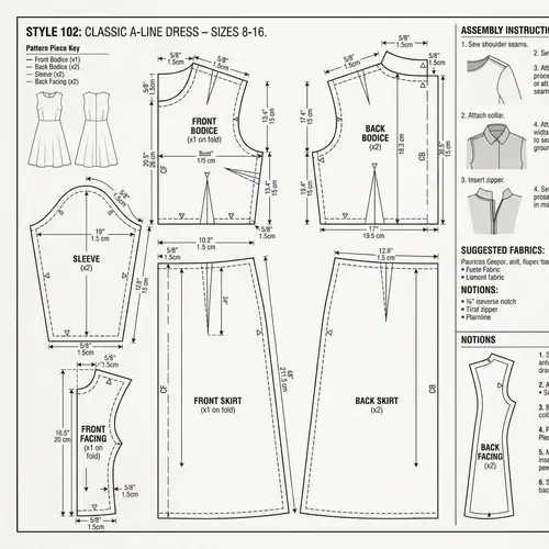Professional Technical Sewing Pattern for Garment Making