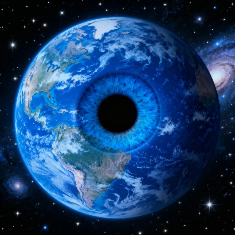 Cosmic Eye: Planet Merging Art