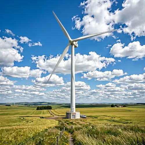 Modern Wind Turbine in Vast Field