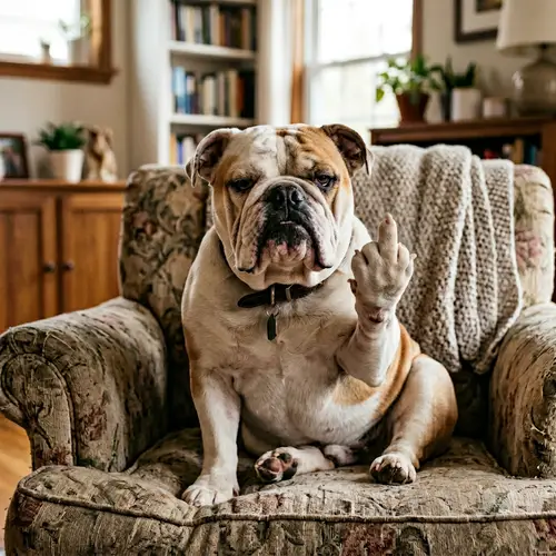 Rude Bulldog Gesture | Funny Dog Meme