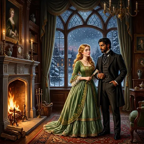 Magical Mansion Romance: Enigmatic Middle-Eastern Man & Elegant Caucasian Woman