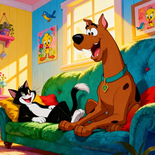 Whimsical Tweety House: Scooby-Doo & Sylvester Fun