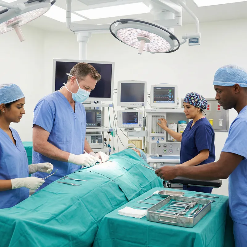 Real Surgical Operation Scene in Modern Hospital