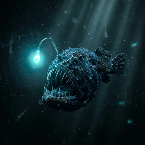 Angler Fish: Bioluminescent Lure and Needle-Like Teeth