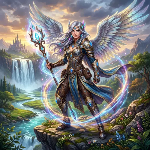 Dynamic Female Fantasy Character - Enchanted Warrior