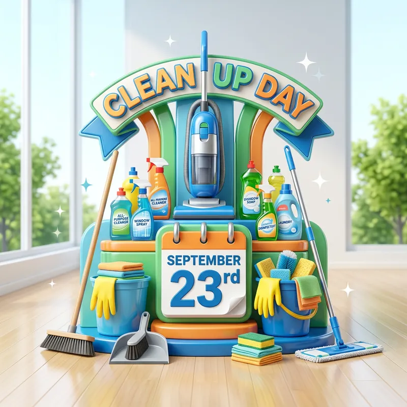 Highlight the Significance of Cleaning on September 23rd | 3D Image Highlight the Significance of Cleaning on September 23rd | 3D Image