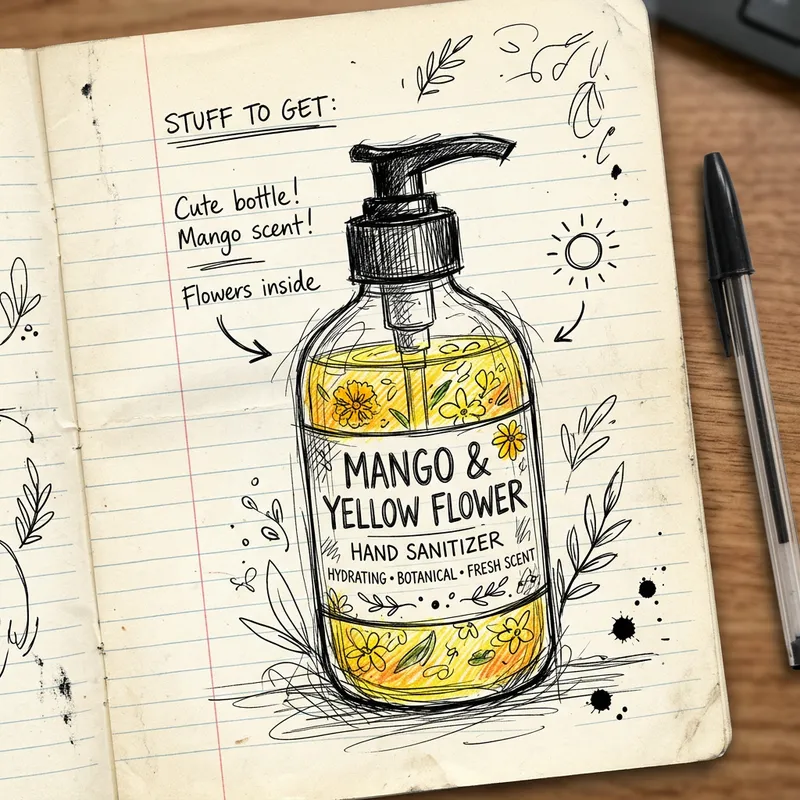 Aesthetic Mango Hand Sanitizer Bottle Design Aesthetic Mango Hand Sanitizer Bottle Design
