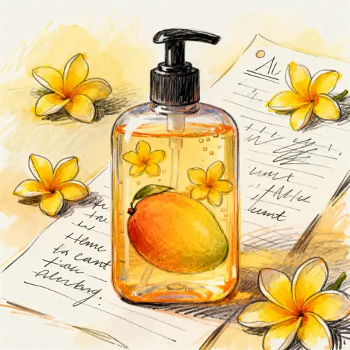 Aesthetic Mango Hand Sanitizer Bottle Design