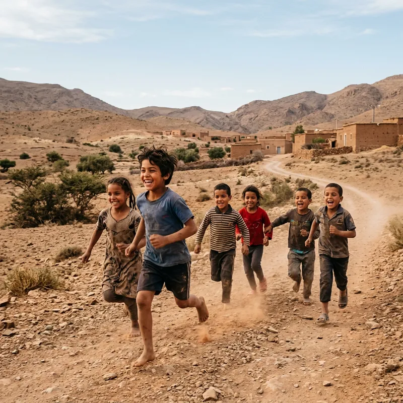 Oropsu Children in Arid Setting