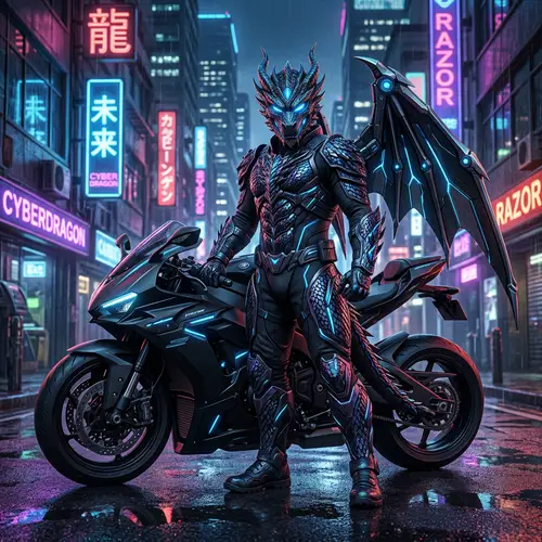 Futuristic Dragon-Themed Biker Suit | Intricate Details