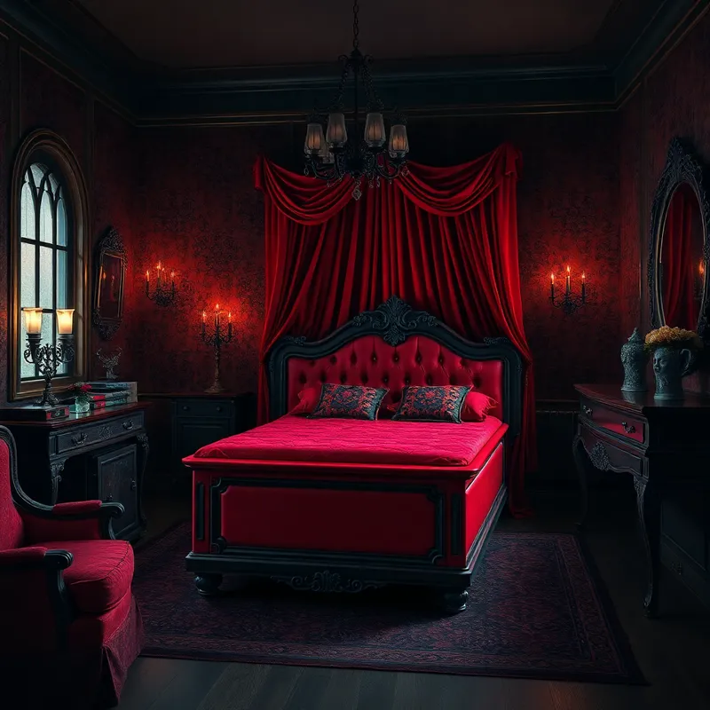 Gothic Coffin Bed: Elegant Horror Decor