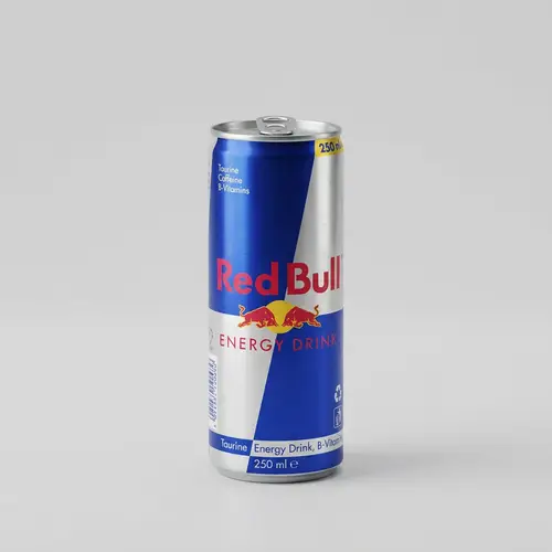3D RedBull Energy Drink Can | Vibrant Design | Standing Upright