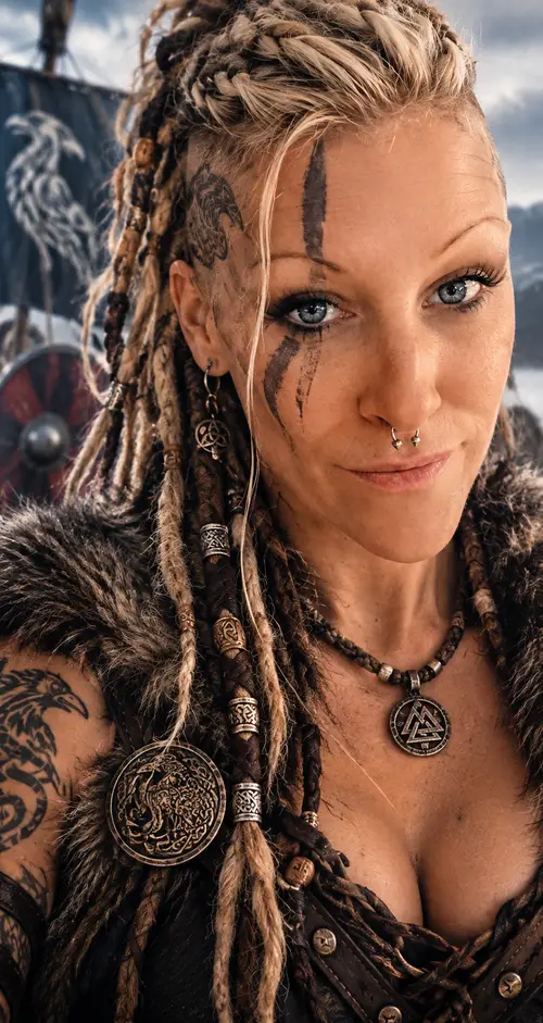 Viking Warrior Princess with Dreaded Hair Style