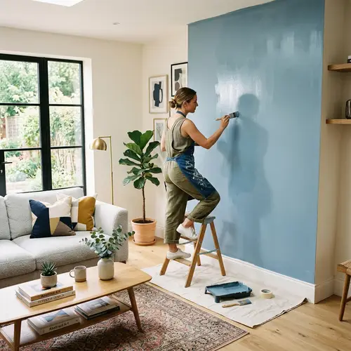 Skilled Painter in Contemporary Home Interior