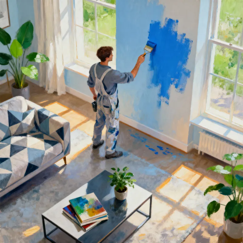 Skilled Painter in Contemporary Home Interior