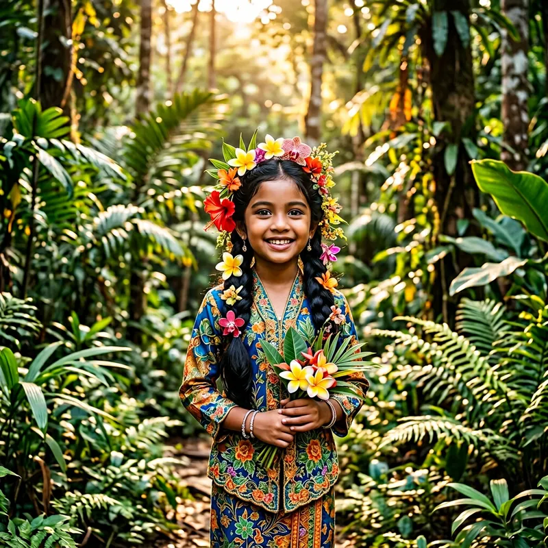 Malay Girl Portrait in Rainforest Malay Girl Portrait in Rainforest