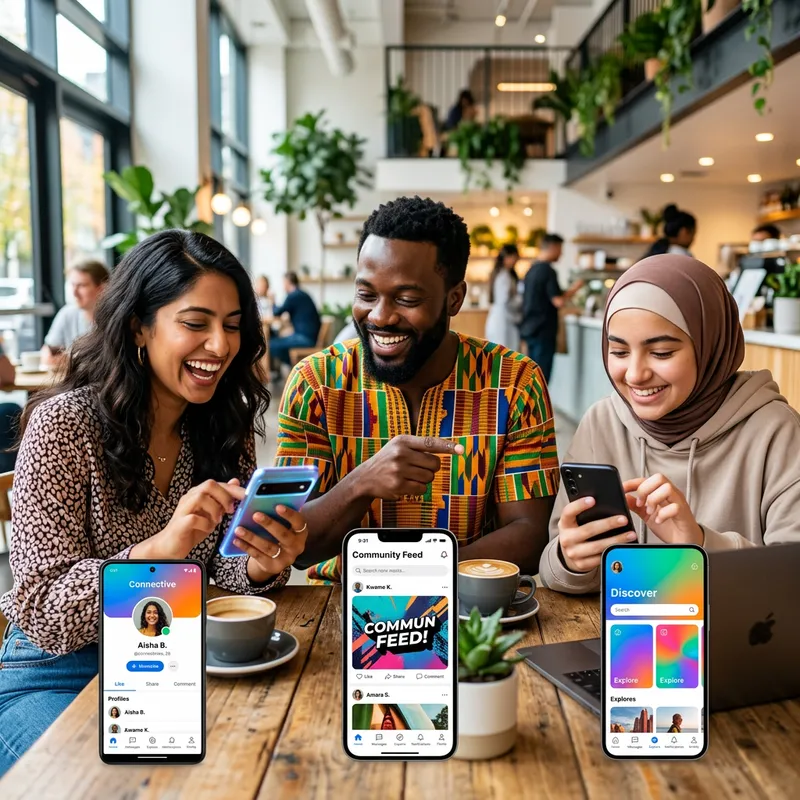 Modern Mobile App Interface with Diverse User Interaction | App Design Inspo