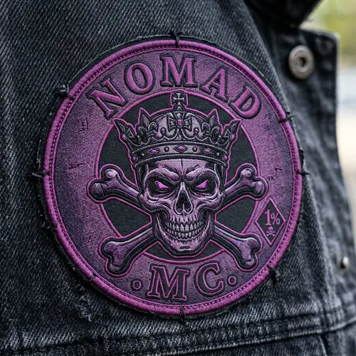 Nomad Black & Purple Skull Patch for 1% MC