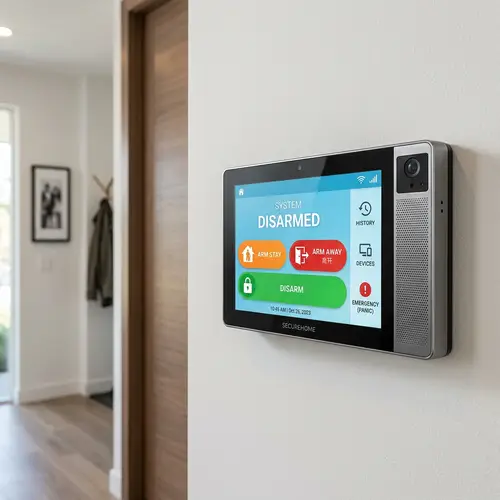 Modern Alarm System with Touchscreen Technology