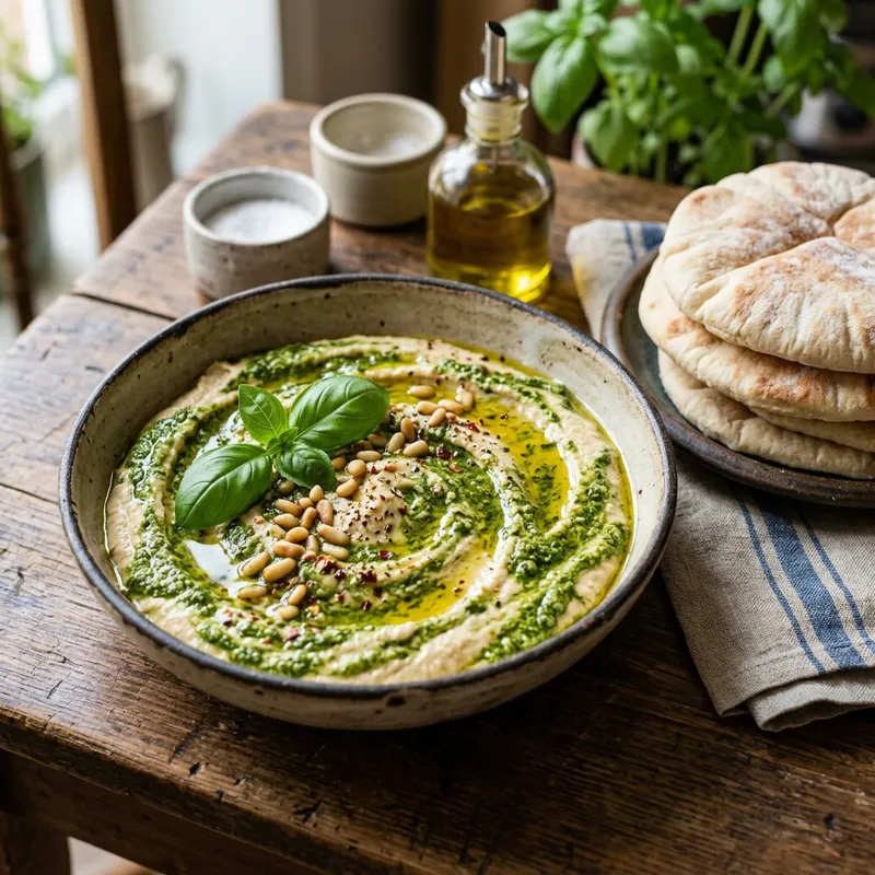 Delicious Pesto Hummus Recipe Delicious Pesto Hummus Recipe