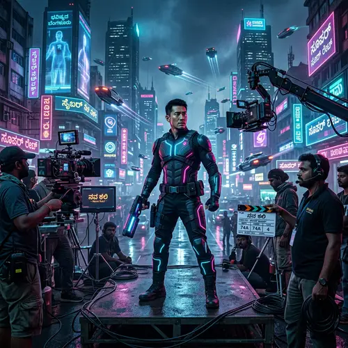 2024 Future-Centric Kannada Film with Chinese Actor in Cyberpunk City