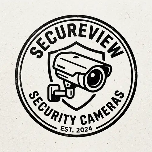 Security Camera Logo Stamp Design in Black & White
