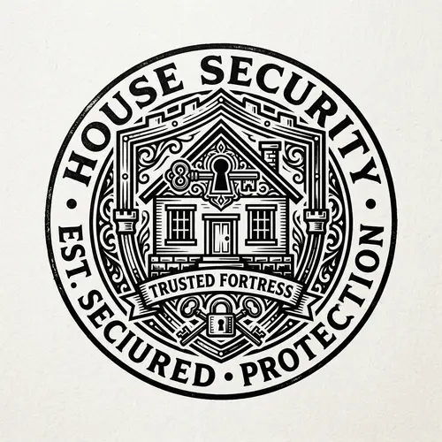 House Security Logo Design for Stamp Imprint