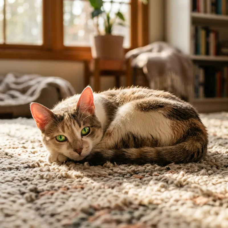 Beautiful Medium-Sized Cat with Cream and Brown Coat