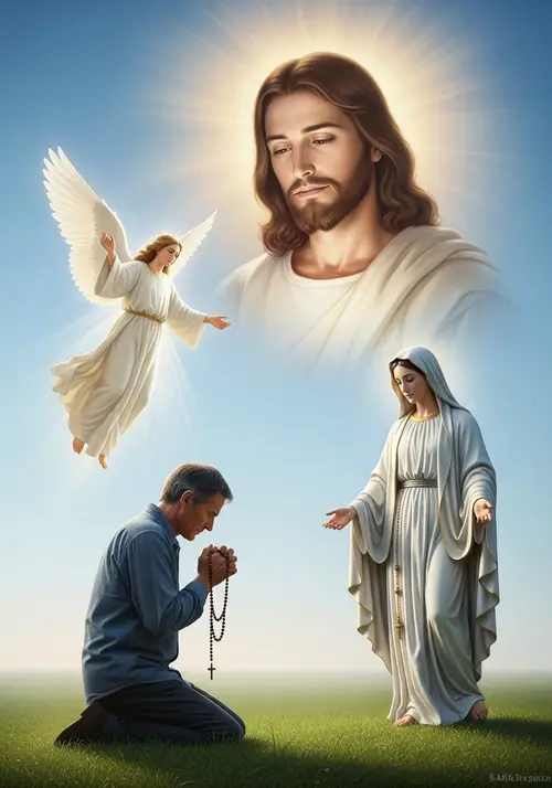 Prayer and Faith: Man Kneeling in Devotion