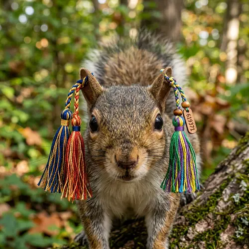 Squirrel Face with Tassel Ears