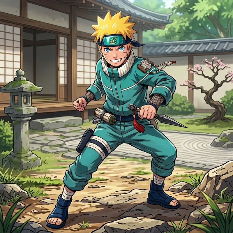 Naruto: Spirited Young Male Ninja in Orange Jumpsuit