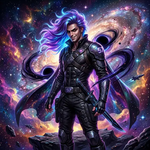 Galactic Anti-Hero with Blue & Purple Hair | Odyssey Emperor Kayn