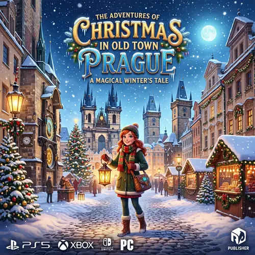 Christmas-Themed Video Game Cover | Vintage Town in Old Town Prague