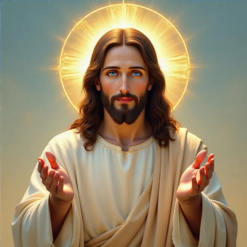 Glowing Portrait of Jesus Christ - Divine Artwork Glowing Portrait of Jesus Christ - Divine Artwork