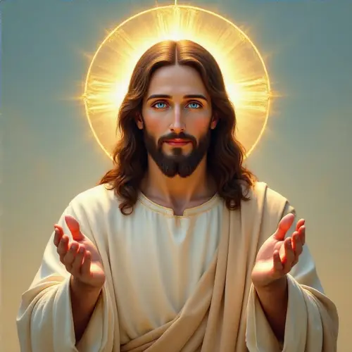 Glowing Portrait of Jesus Christ - Divine Artwork