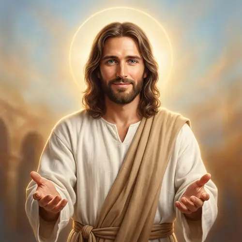 Glowing Portrait of Jesus Christ - Divine Artwork