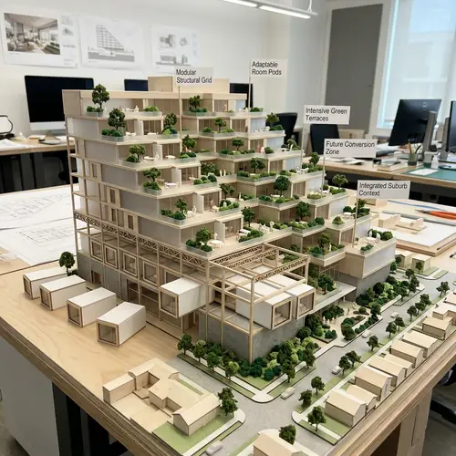 Innovative Suburb Hotel with Stepped Terraces