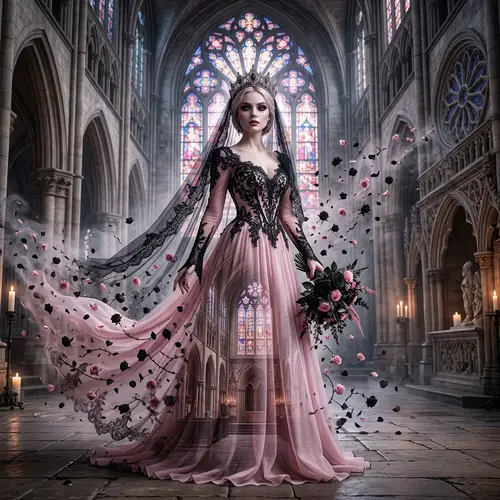 Breathtaking Gothic Bride - Fantasy Double Exposure