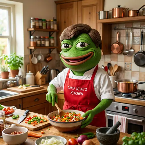 Charming Frog Chef in a Kitchen