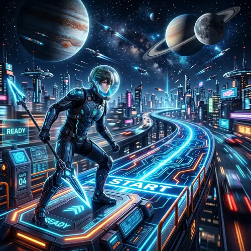 Dan Heng Sci-Fantasy Racing Adventure | High-Tech Rail Scene