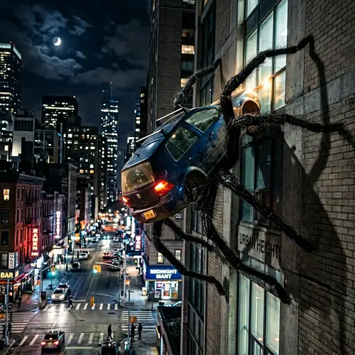 Car Spider Transformation | Surreal Midnight Adventure
